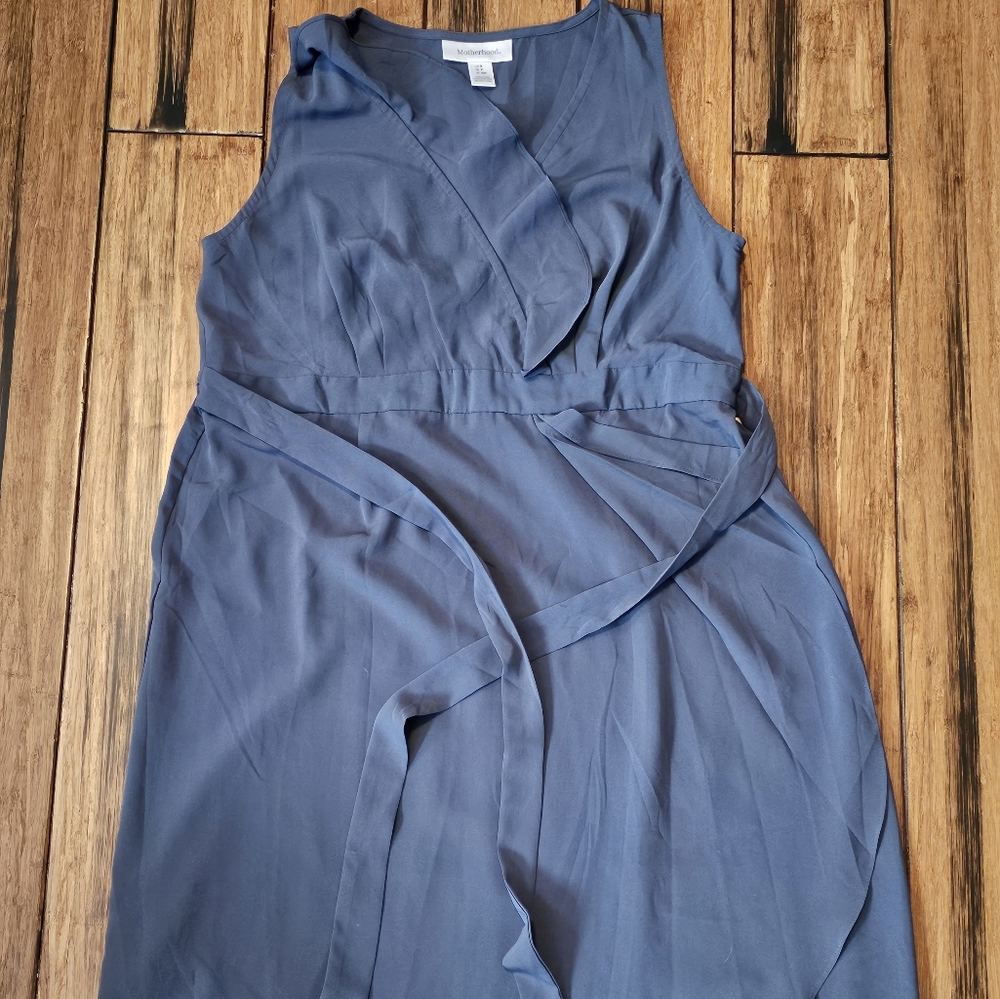 Motherhood Maternity Gray Satin Dress